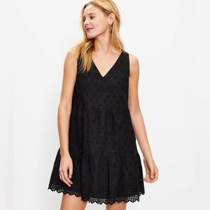 Loft Eyelet Tiered Swing Dress